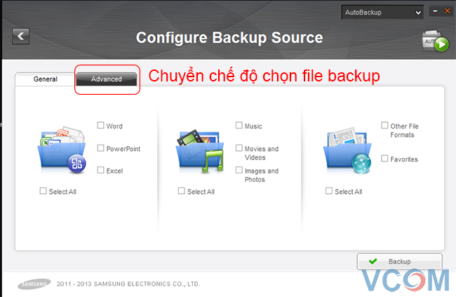 chọn file backup trên Autobackup