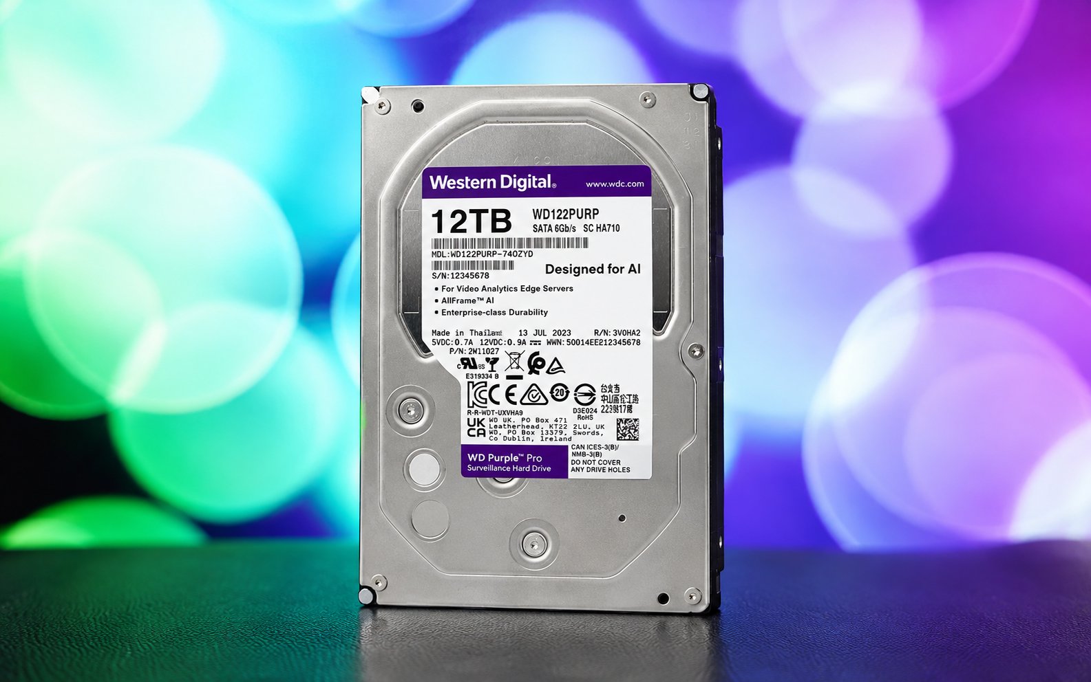 Ổ cứng HDD WD Purple Pro 12TB WD122PURP chuy&ecirc;n dụng camera AI