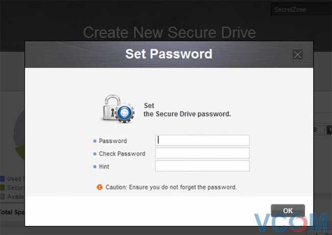 đặt mật khẩu ổ cứng samsung với secretzone