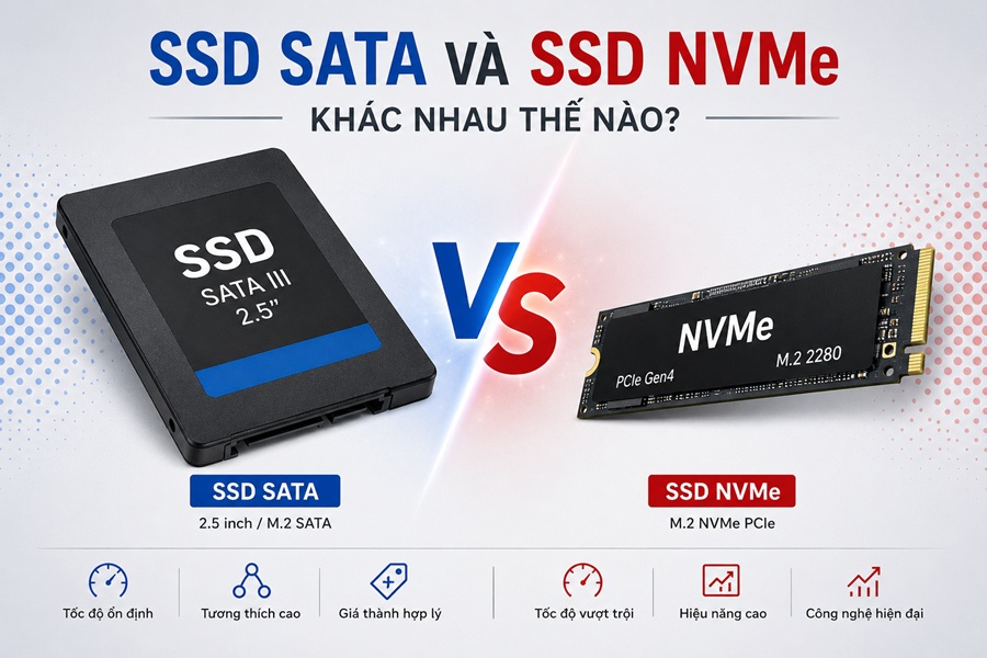 SSD SATA và SSD NVMe: Khác nhau thế nào? Nên chọn loại nào?