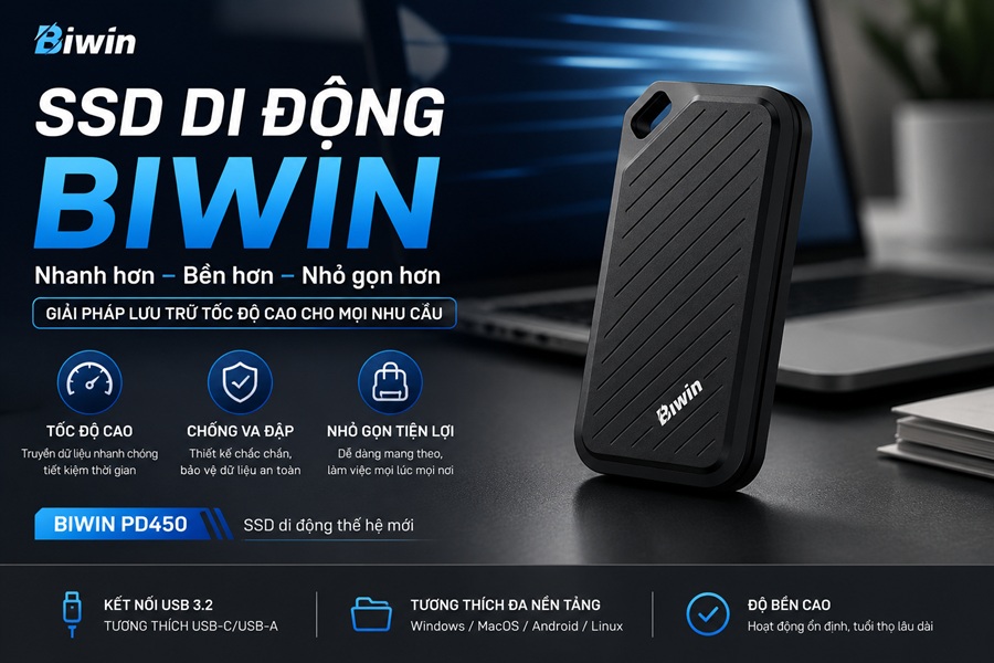 SSD di động Biwin khác gì ổ cứng di động truyền thống?