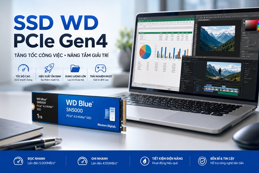 Ưu điểm của ổ cứng SSD WD PCIe Gen4 trong công việc và giải trí