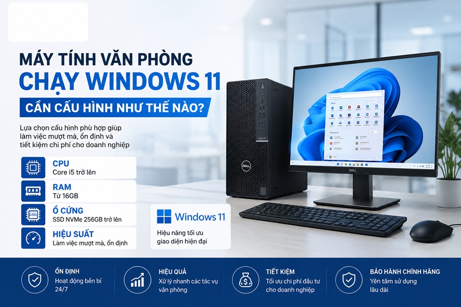 Máy tính văn phòng chạy Windows 11 cần cấu hình như thế nào?