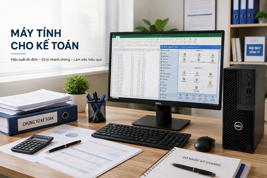 Máy tính cho kế toán cần cấu hình gì để làm việc ổn định?