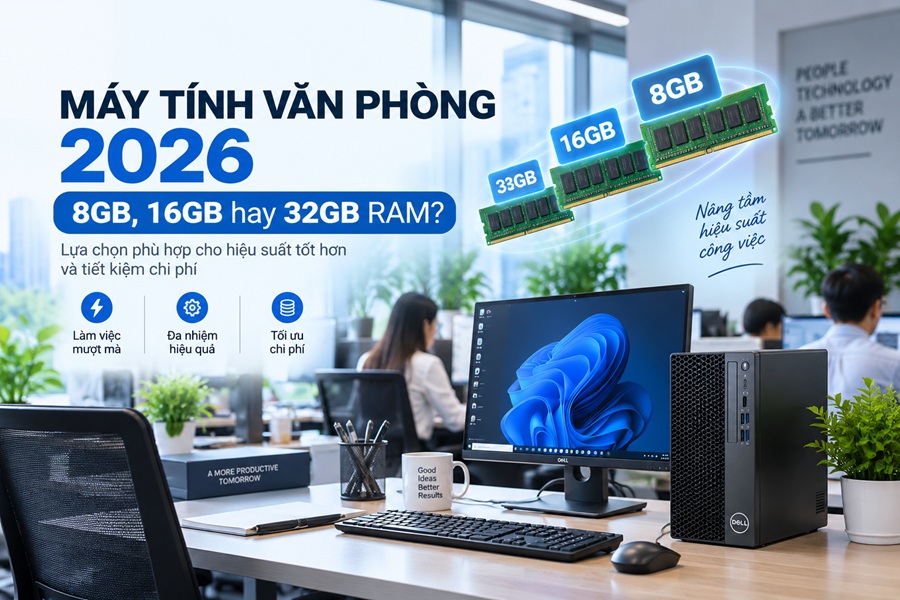 Máy tính văn phòng dùng bao nhiêu RAM là đủ trong năm 2026?