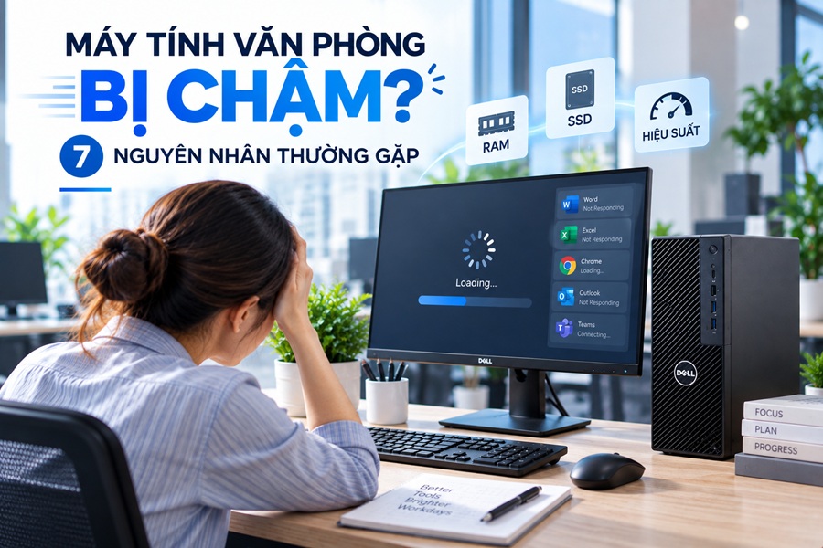 Máy tính văn phòng bị chậm sau thời gian sử dụng: 7 nguyên nhân thường gặp