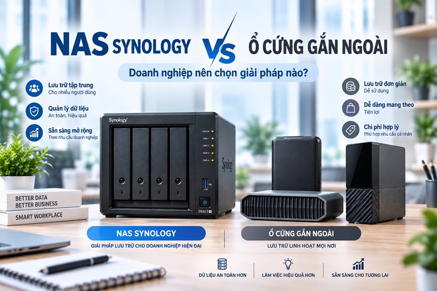 NAS Synology vs ổ cứng gắn ngoài: Doanh nghiệp nên chọn giải pháp nào?