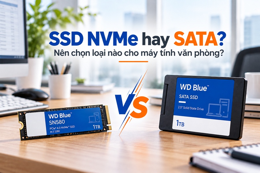 Nên chọn SSD NVMe hay SATA cho máy tính văn phòng?