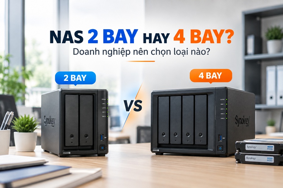 NAS Synology 2 Bay hay 4 Bay: Doanh nghiệp nên chọn loại nào?