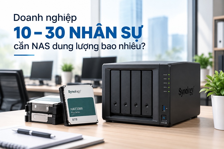 Doanh nghiệp 10–30 nhân sự cần NAS dung lượng bao nhiêu?