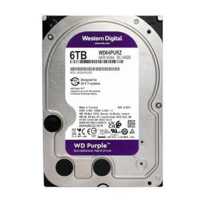 Ổ cứng chuyên dùng cho đầu ghi camera WD (Western Digital) Purple 6TB 3.5" SATA3 WD64PURZ