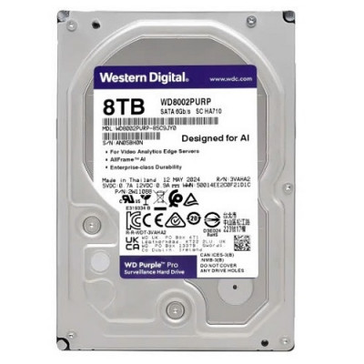 Ổ cứng lắp trong Western Digital 8TB 3.5" SATA3, Màu tím (Purple Pro) WD8002PURP