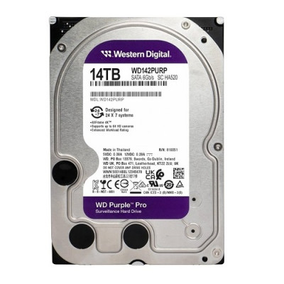 Ổ cứng lắp trong Western Digital 14TB 3.5" SATA3, Màu tím (Purple Pro) WD142PUPR