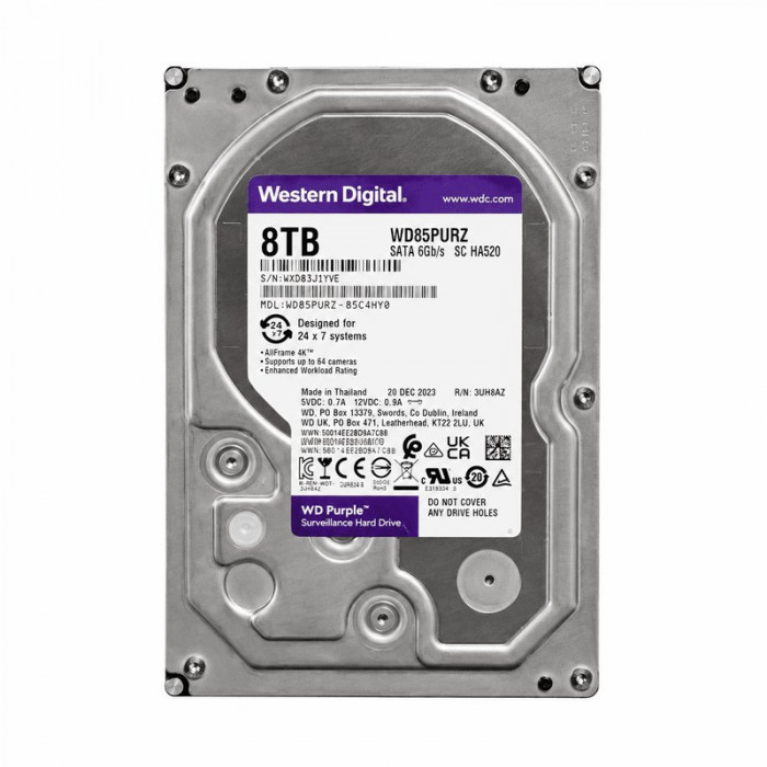 Ổ cứng cho đầu ghi camera WD Purple 8TB 3.5" WD85PURZ