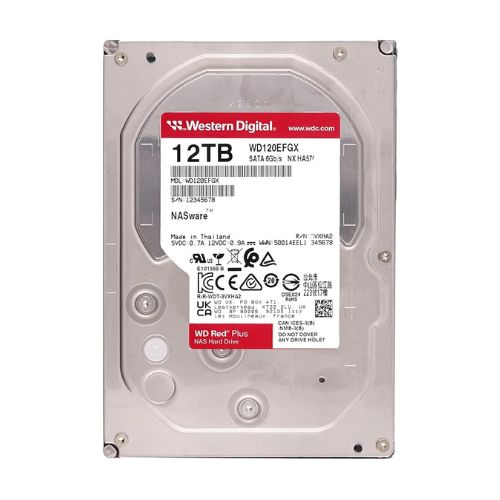 Ổ cứng chuyên cho NAS 12TB 3.5" SATA3 hãng Western Digital (WD) Red Plus (màu đỏ) WD120EFGX