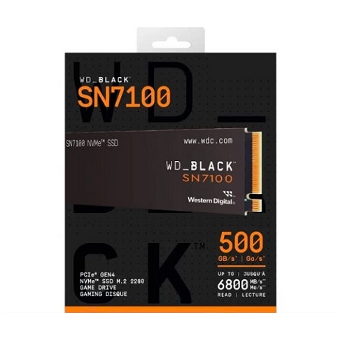 Ổ cứng SSD WD Black SN7100 500GB PCIe Gen4 x4 NVMe M.2 2280 WDS500G4X0E