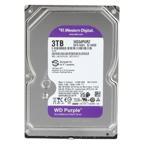 Ổ cứng Camera WD Purple 3TB SATA3 5400RPM 256MB Cache WD34PURZ