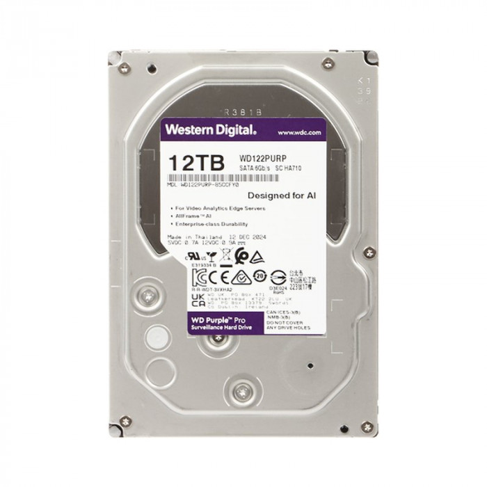 Ổ cứng cho đầu ghi camera WD Purple Pro 12TB 3.5" WD122PURP