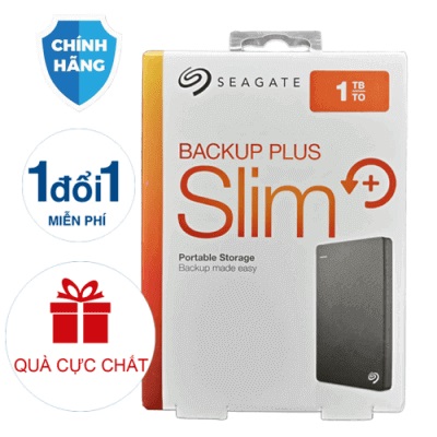 Ổ cứng di động Seagate Backup Plus Slim 1TB Black STDR1000300
