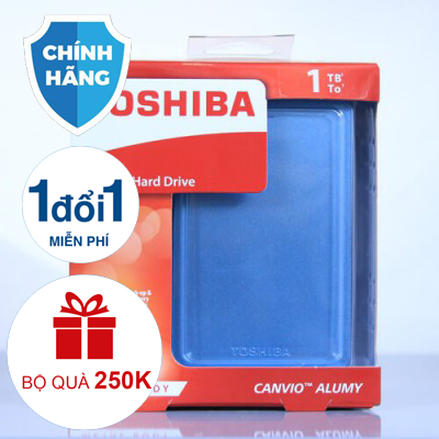 Ổ cứng di động Toshiba Canvio Alumy 1TB - blue